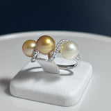 Amami gold®×Sunshine Gold　白蝶真珠7mm  K18ホワイトゴールドリング2332