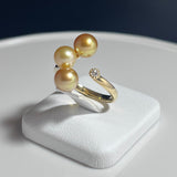 Amami gold®×Sunshine Gold　白蝶真珠5-7mm  K18イエローゴールドリング1718