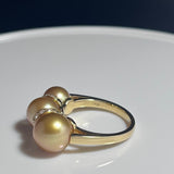 Amami gold®×Sunshine Gold　白蝶真珠9-7mm  K18イエローゴールドリング1522