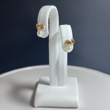 Na･chura　無核真珠3mm K18イエローゴールドピアス1449