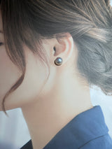 奄美の輝き®×桜珠　マベ真珠 11mm K18ホワイトゴールドピアス1265